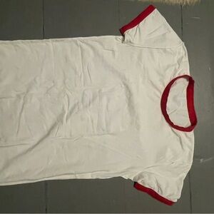 White T-Shirt with Red Trim